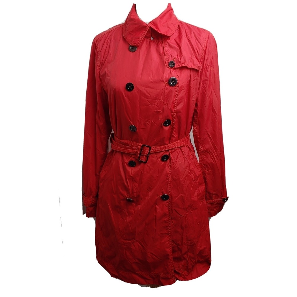 Martin + Osa Jacket Woman's Size Large Red Trench Raincoat Vintage